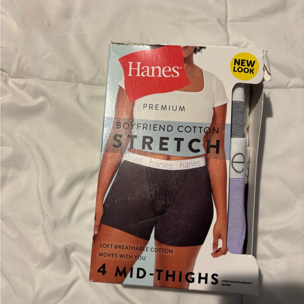 Hanes Premium Mid-Thigh Brief - 4 ct Small